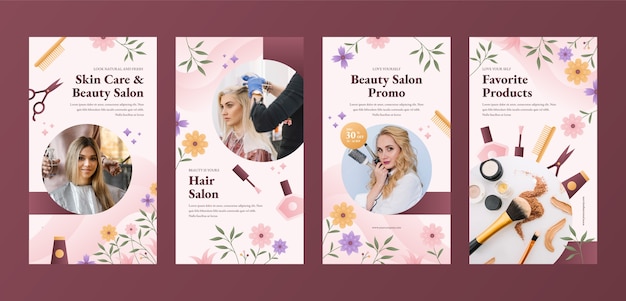 Realistic beauty salon instagram stories