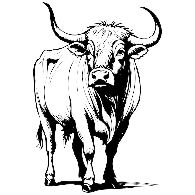 Realistic Beefalo hand drawn animal illustration transparent background