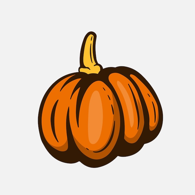 Realistic big orange pumpkin on white background vector