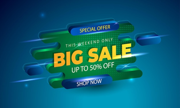 Realistic big sale promotion sale banner template design