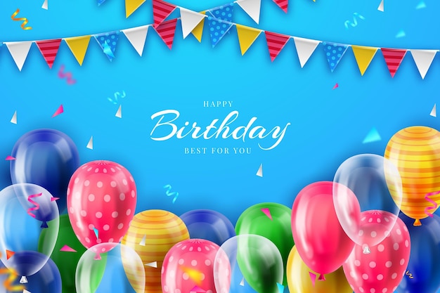 Realistic birthday background theme