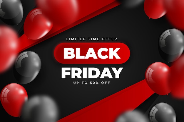 Realistic black friday background