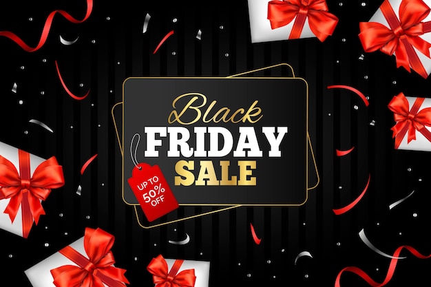 Realistic black friday background