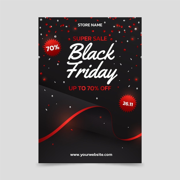 Realistic black friday vertical poster template