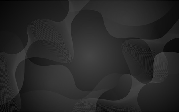 Realistic black texture wavy background in 3d style