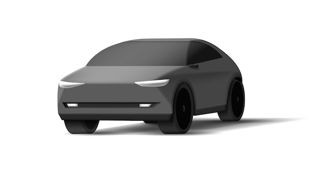 Realistic Black Vector 3D Car simple shapes car prototype automotive design