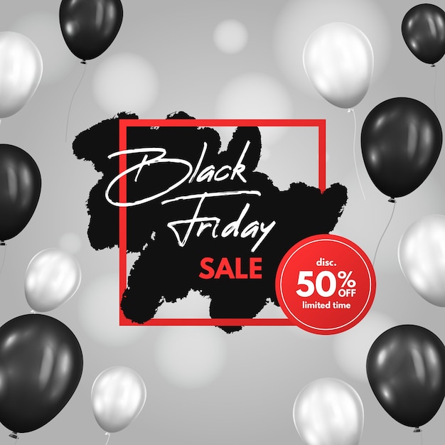 Realistic Black and White Black Friday Sale