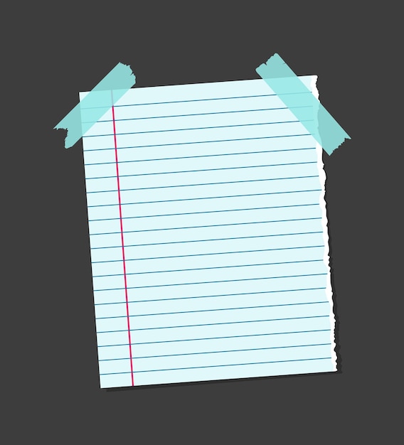 Realistic Blank Note Color Paper with Color Sticky Tape Vector