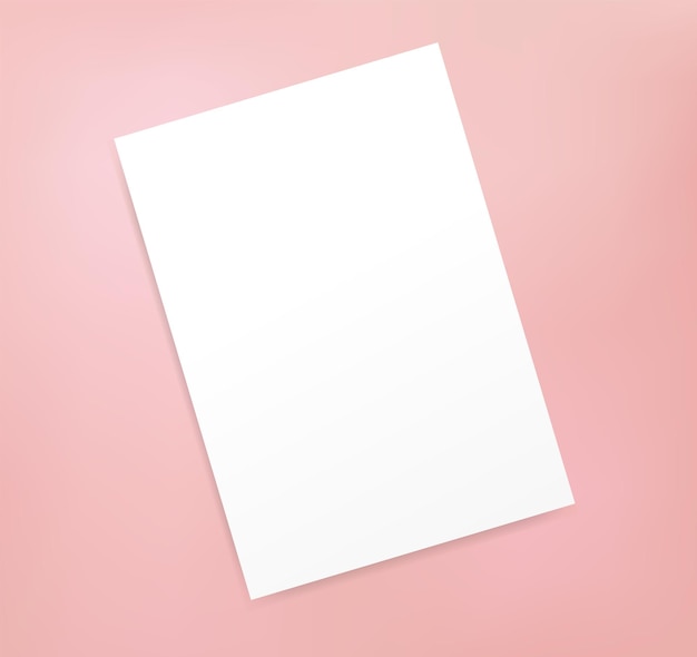 Realistic Blank Page Poster Mockup Template Isolated Invitation Pamphlet Cover