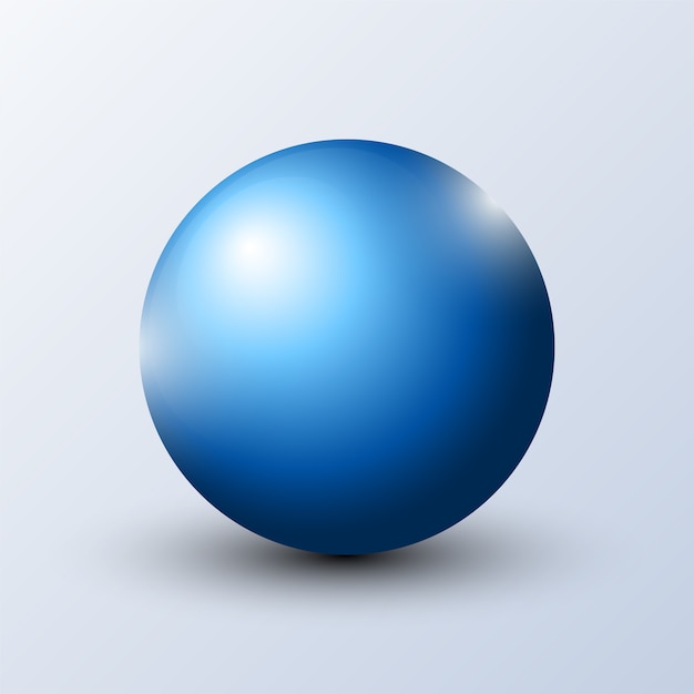 Realistic Blue Sphere with Shadow