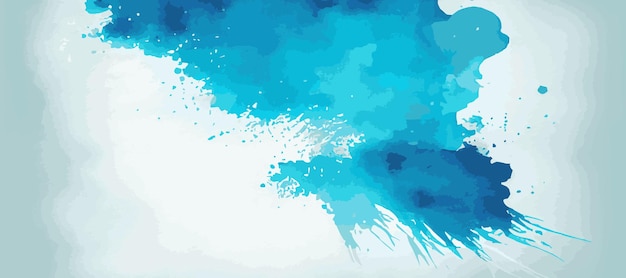 Realistic blue watercolor panoramic texture on white background Vector