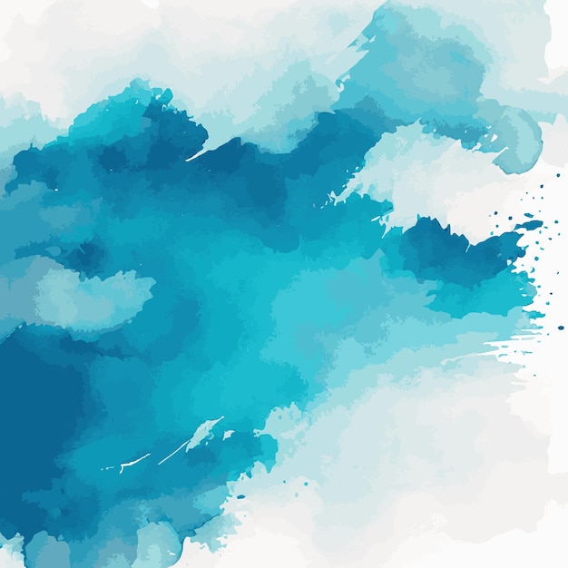 Realistic blue watercolor texture colorful background Vector