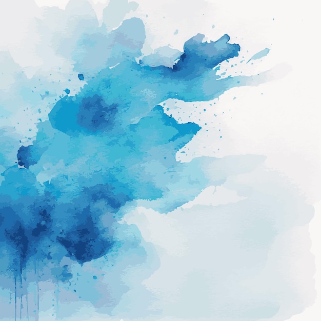 Realistic blue watercolor texture colorful background Vector