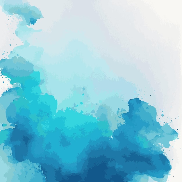 Realistic blue watercolor texture colorful background Vector