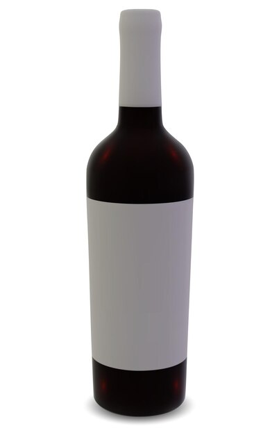 A realistic bottle of red wine