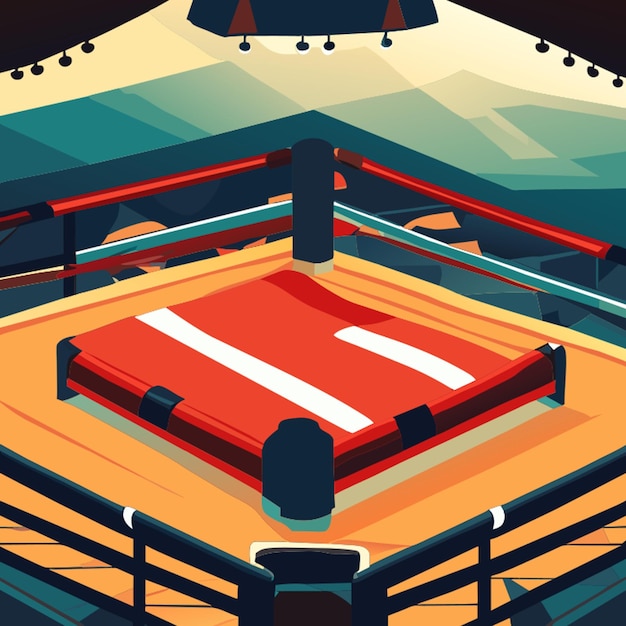 Vector realistic boxing ring background vector illustration flat 2