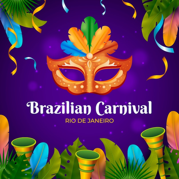 Realistic brazilian carnival illustration