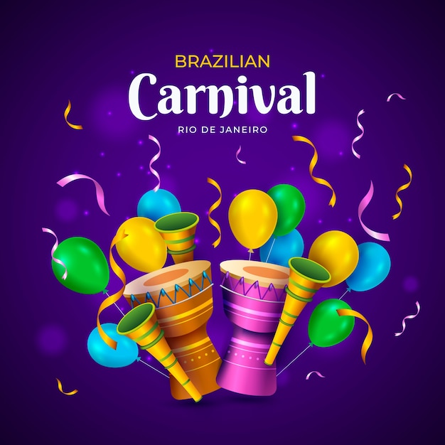 Realistic brazilian carnival illustration