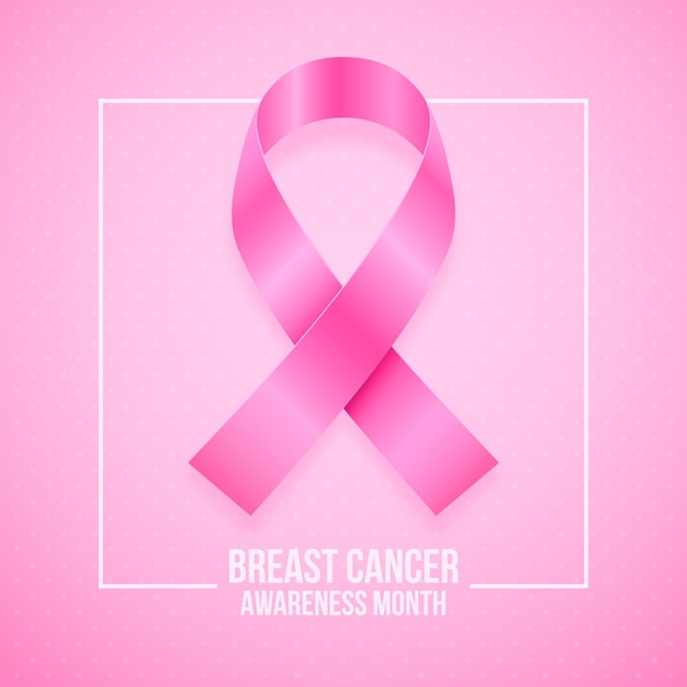 Realistic breast cancer awareness month illustration