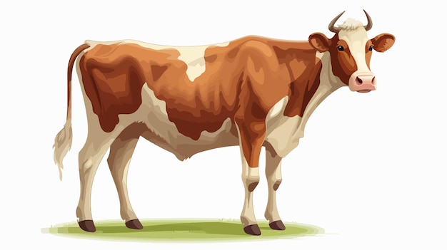 Vector realistic brown cow dairy cattle ayrshire swiss brown image