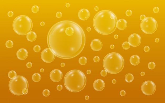 Realistic bubbles with reflection background