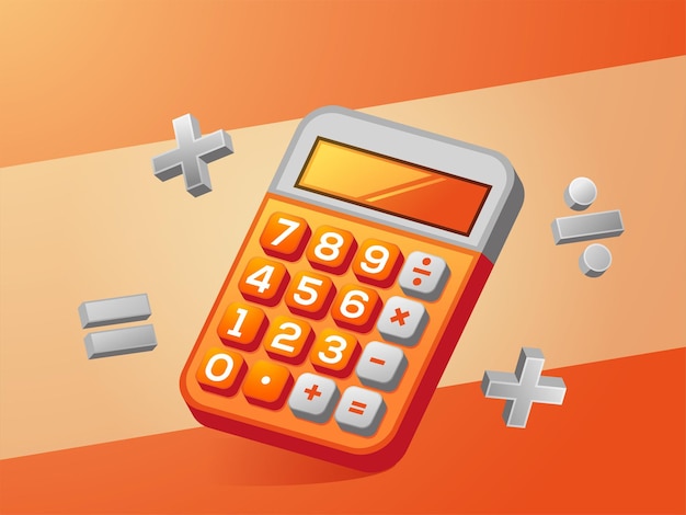 Realistic calculator concept illustration