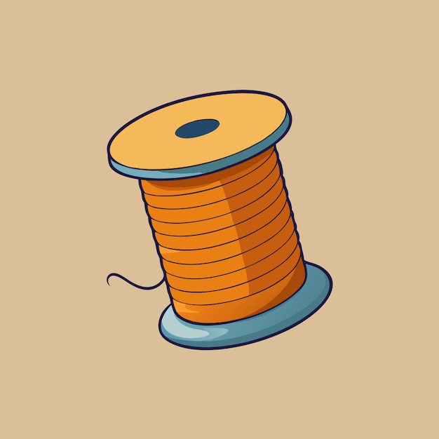 Vector realistic cartoon realistic spool of thread vector illustration cartoon