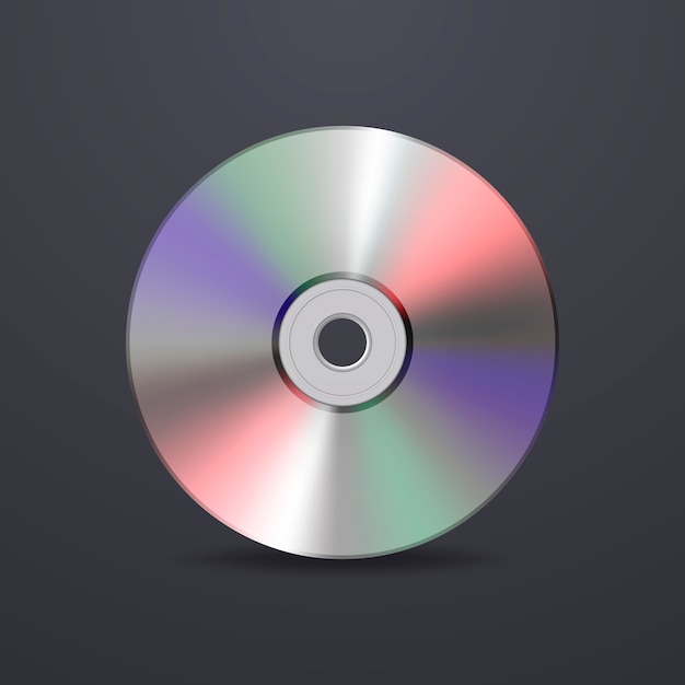 Realistic  cd icon.  template.