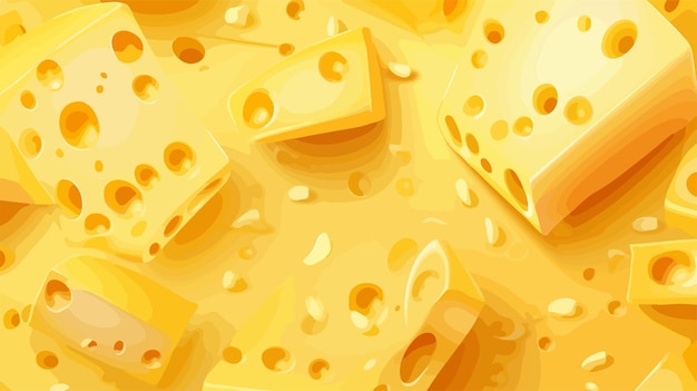 Vector realistic cheese texture with holes macro background