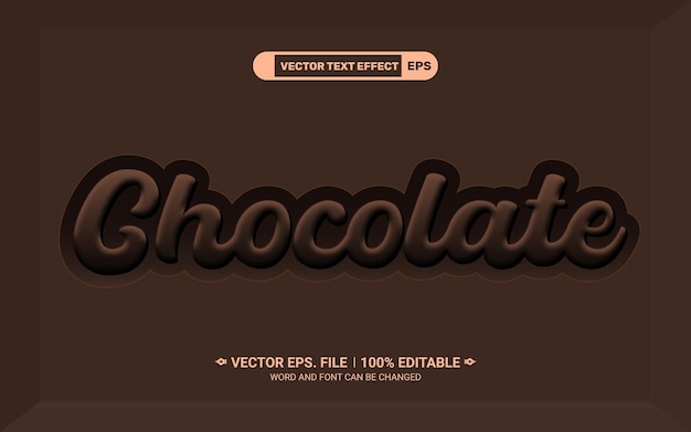 Realistic chocolate 3d editable vector text effect