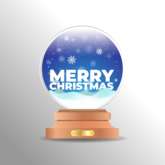 Realistic christmas snow globe background