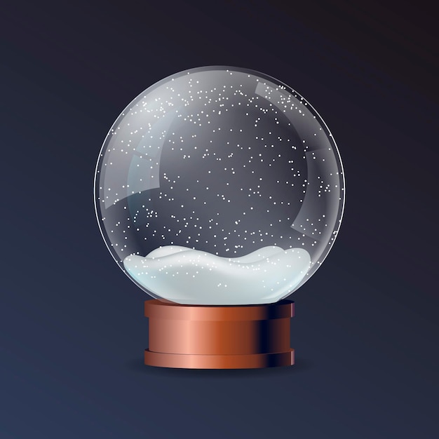 Vector realistic christmas snowball globe