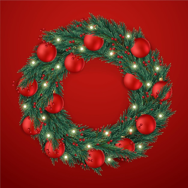 Realistic christmas wreath