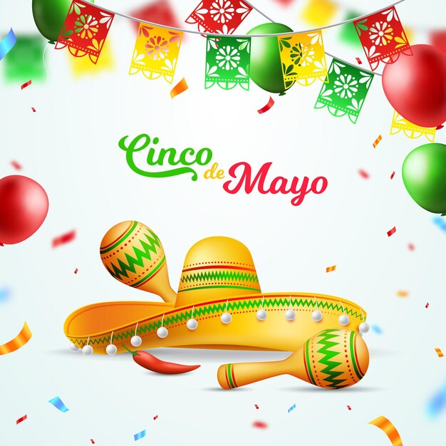 Vector realistic cinco de mayo illustration