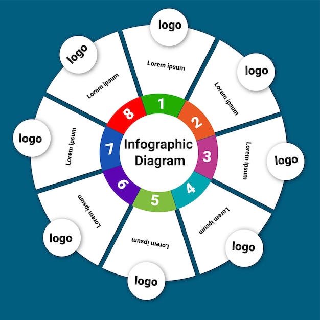 Realistic circular diagram infographic