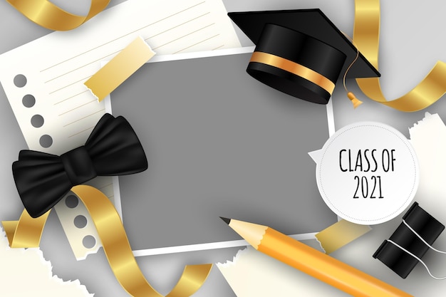 Vector realistic class of 2021 frame template