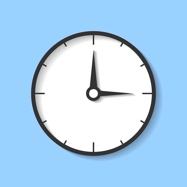 Realistic clock countdown icon in flat style