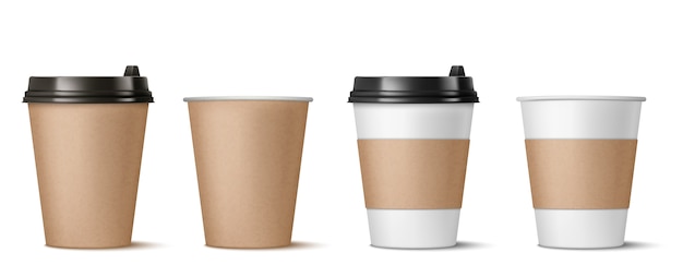 Realistic coffee cups collection