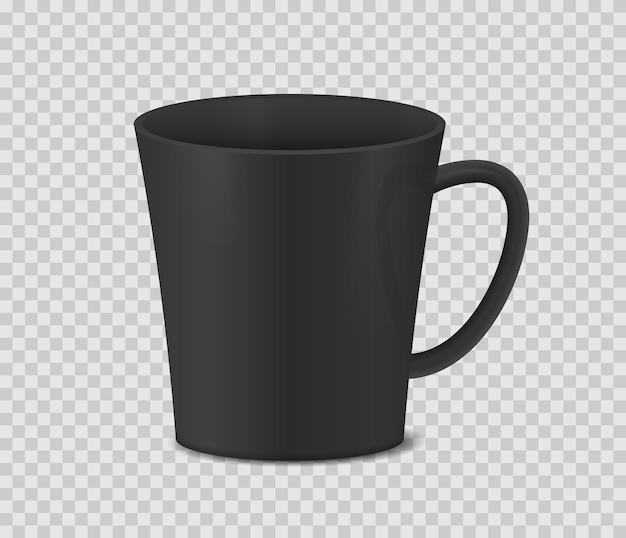 Realistic coffee mug on transparent background