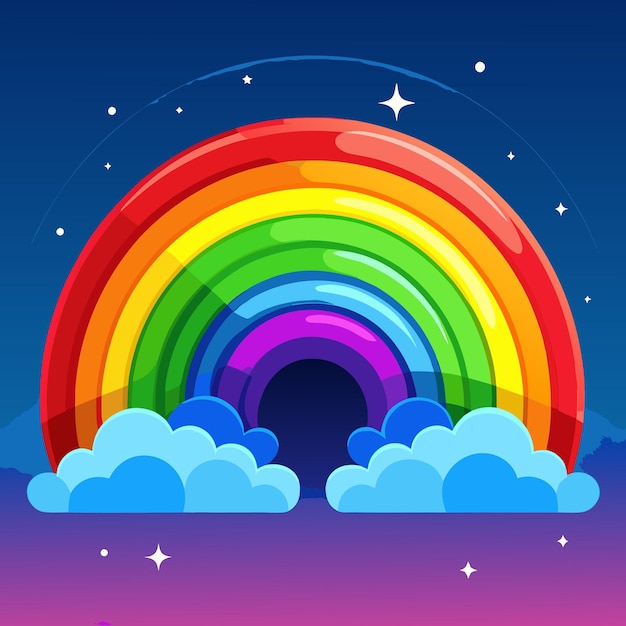 Realistic Colorful Rainbow Vector Illustration