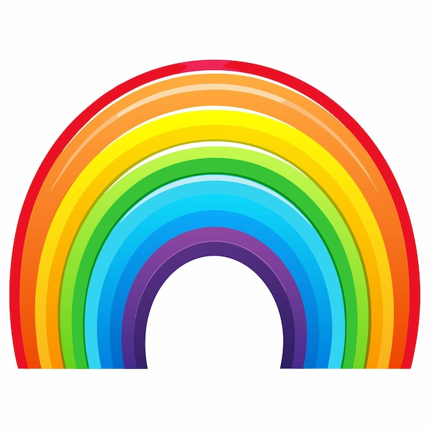 Realistic Colorful Rainbow Vector Illustration