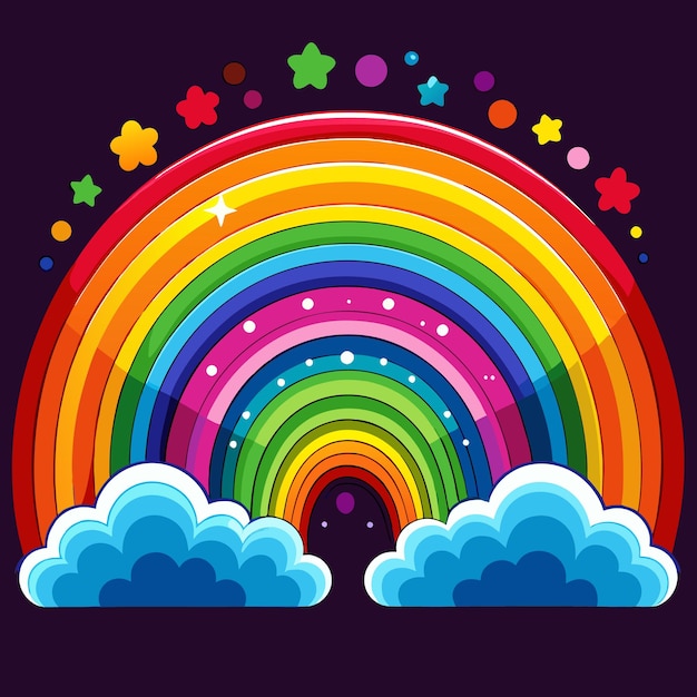 Realistic Colorful Rainbow Vector Illustration