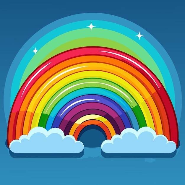 Realistic Colorful Rainbow Vector Illustration