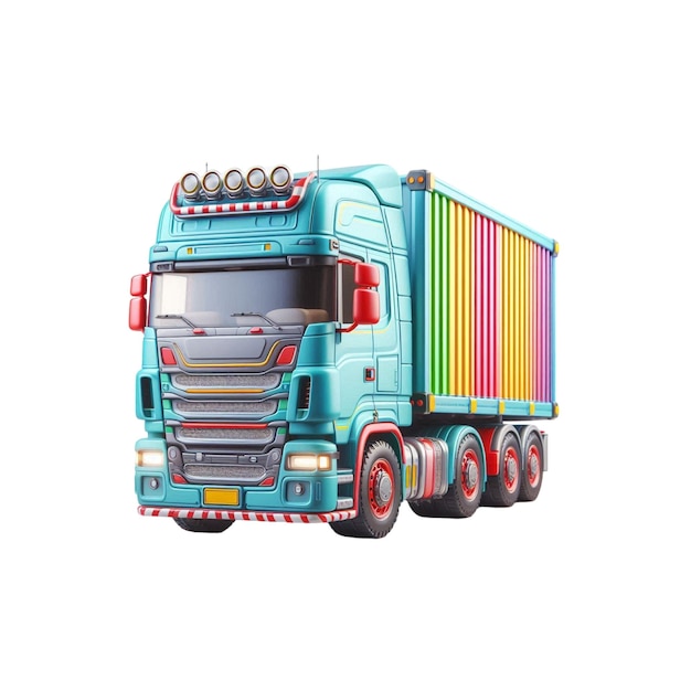 Vector a realistic colorful truck isolated on white background