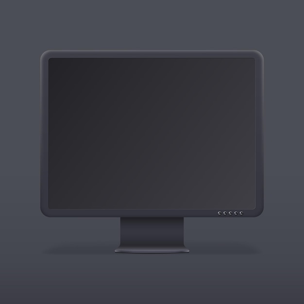 Realistic computer monitor isolated