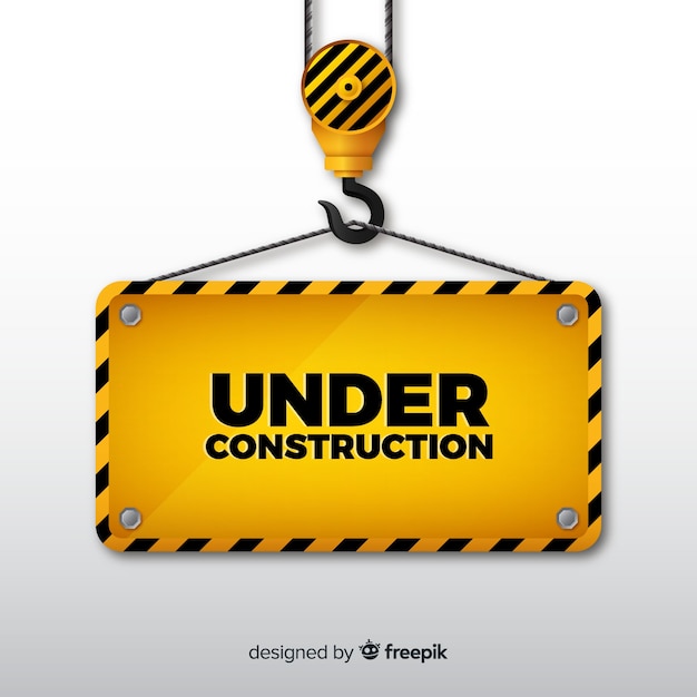 Realistic under construction sign background