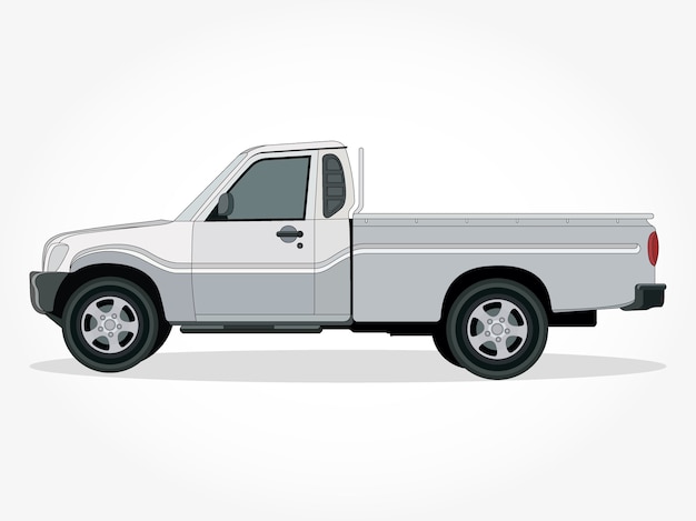 realistic cool white truck detail