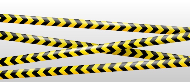 Realistic crossing caution tape of warning signs for crime scene or construction area in yellow Police line and do not cross ribbon Warning danger tape Ribbons for accident under construction