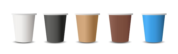 Realistic cups for coffee and tea on a white background Vector