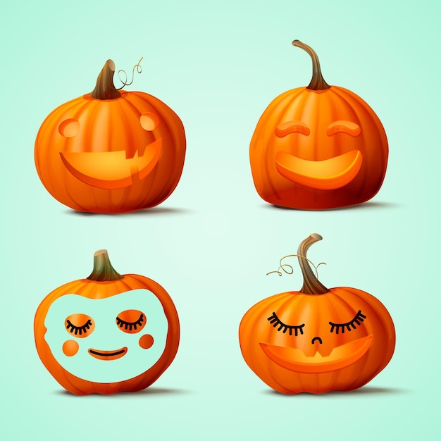 Realistic cute halloween pumpkin